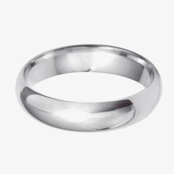 Platinum 5.0mm D-Shape Wedding Ring BD5.0PlaT