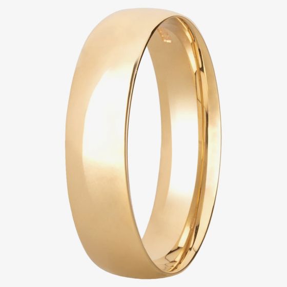 9ct Yellow Gold 5mm Ultra-Light Court Wedding Ring BC1.0-5.0 9Y