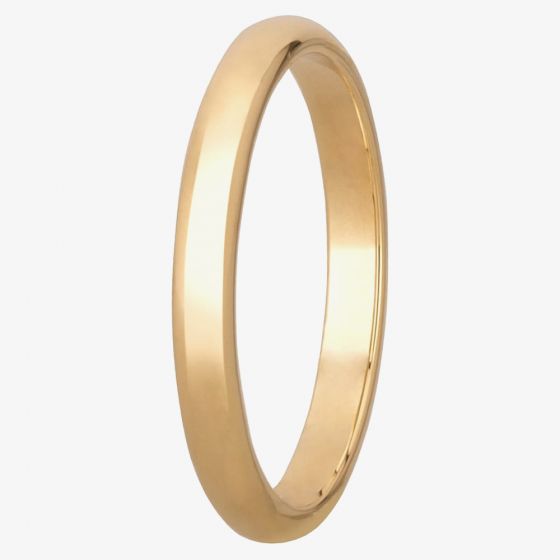 9ct Yellow Gold 2mm D-Shape Wedding Ring BD2.0 9Y