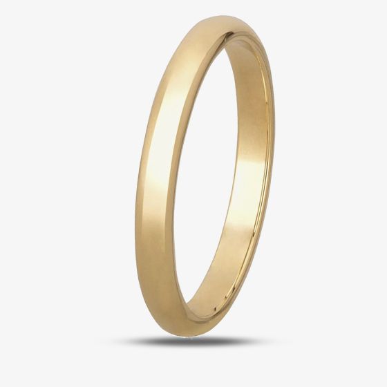 9ct Yellow Gold 2.5mm D-Shape Wedding Ring BD2.5 9Y
