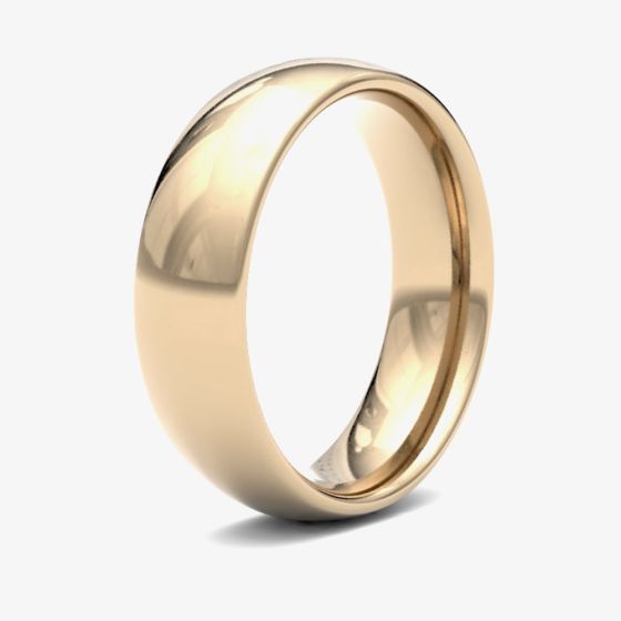 9ct Yellow Gold 6mm Plain Court Ring 6GMC-9Y 