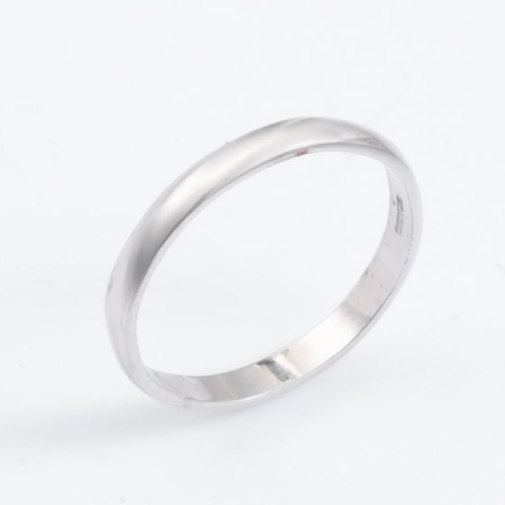 18ct White Gold 2.5mm D Cut Plain Band Ring 2.5LLD-18W O