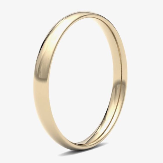18ct Yellow Gold 2.5mm Light Court Wedding Ring 2.5LLC-18Y
