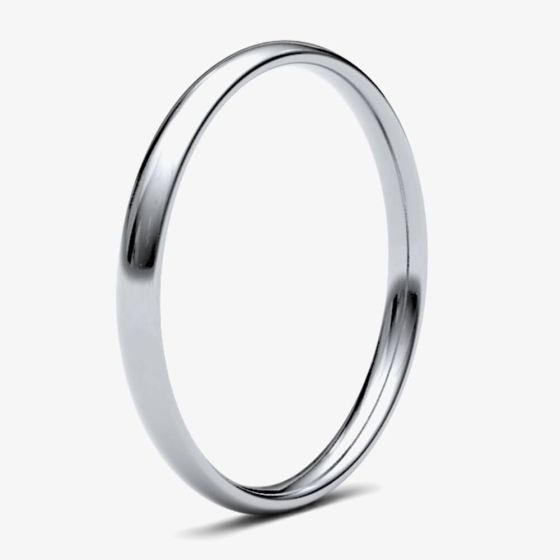 Platinum 2.0mm Light Court Wedding Ring 2LLC-PT