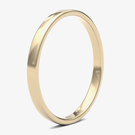 18ct Yellow Gold 2.0mm Soft Court Wedding Ring 2LLS-18Y