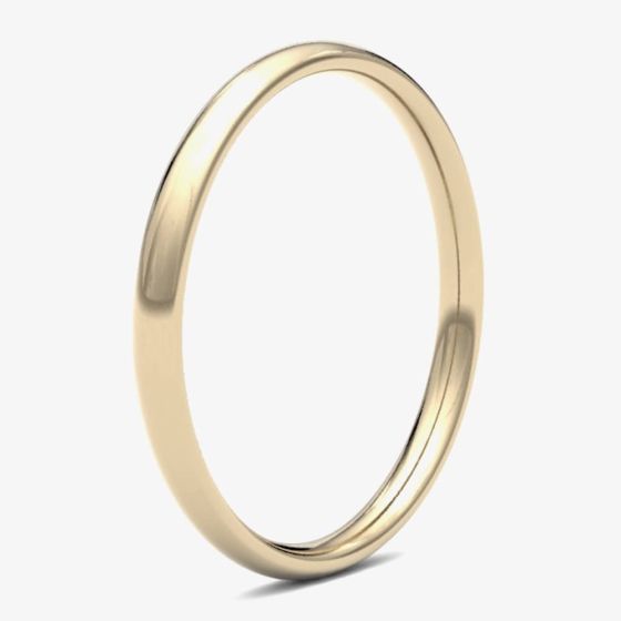 18ct Yellow Gold 2.0mm Medium Court Wedding Ring 2LMC-18Y