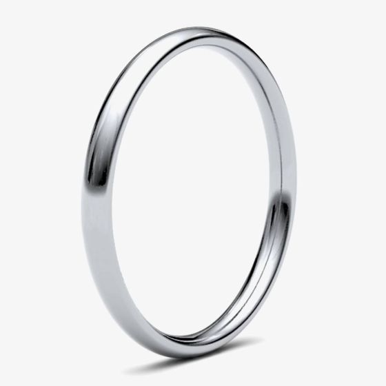 Platinum 2.0mm Medium Court Wedding Ring 2LMC-PT