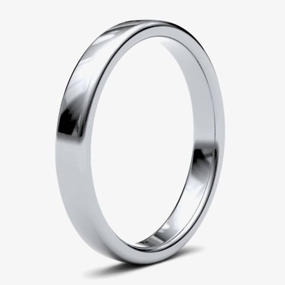 Platinum 3.0mm Soft Court Wedding Ring 3LMS-PT