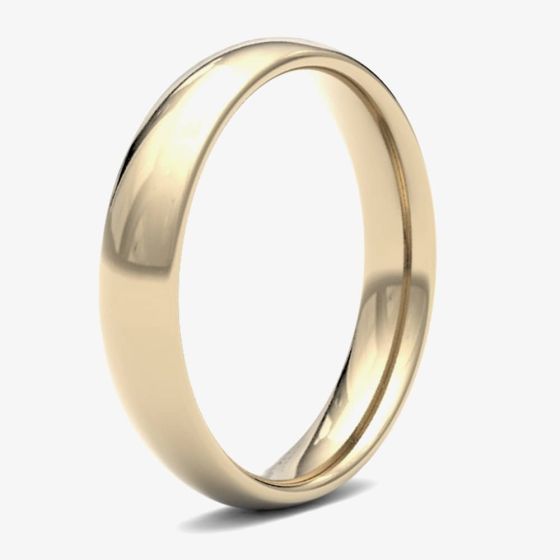 9ct Yellow Gold 4.0mm Medium Court Wedding Ring 4LMC-9Y