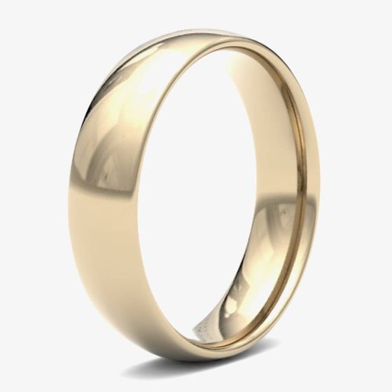 9ct Yellow Gold 5.0mm Light Court Wedding Ring 5GLC-9Y