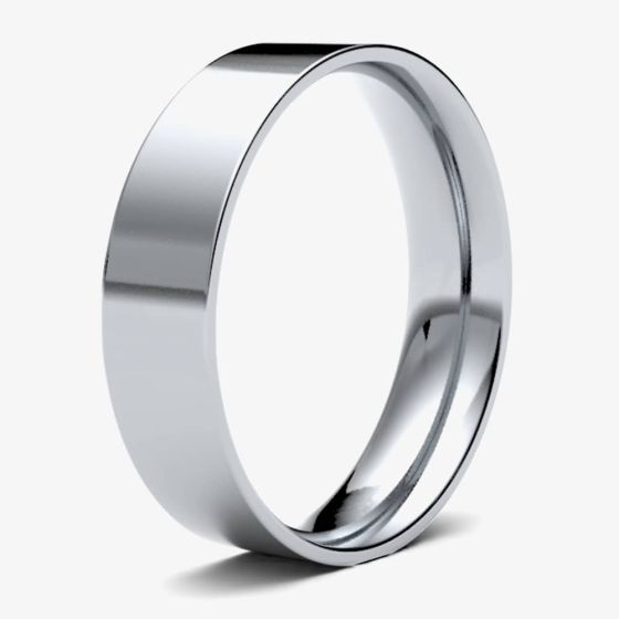 Platinum 5.0mm Flat Court Wedding Ring 5GLE-PT