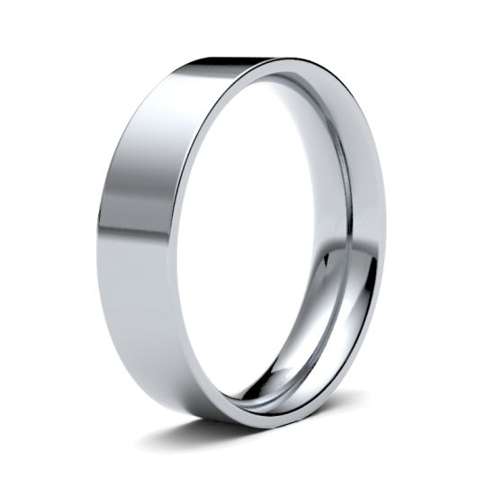 Platinum 5.0mm Flat Court Wedding Ring 5GME-PT