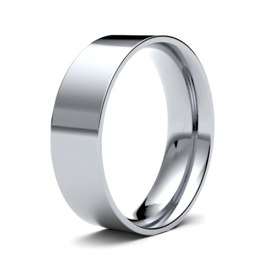 Platinum 6.0mm Flat Court Wedding Ring 6GLE-PT