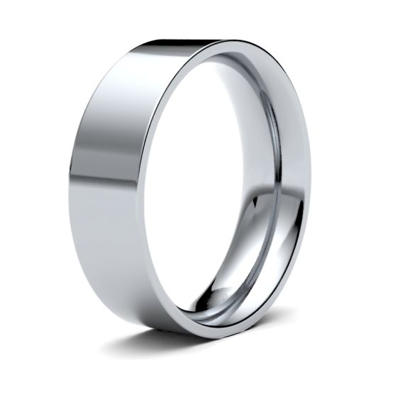 Platinum 6.0mm Flat Court Wedding Ring 6GME-PT