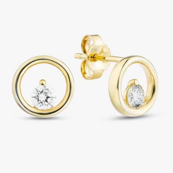 Gold Plated 0.25ct Lab Grown Diamond Open Circle Stud Earrings LGE24779-25