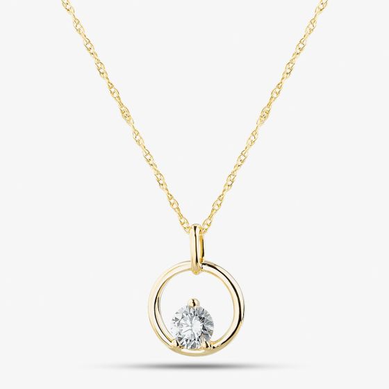 Gold Plated 0.25ct Lab Grown Diamond Open Circle Necklace LGP46865-25