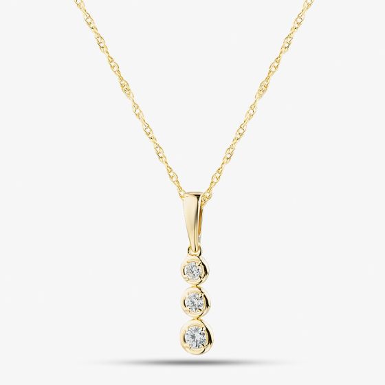 Gold Plated 0.15ct Lab Grown Diamond Triple Drop Necklace LGP46752-15