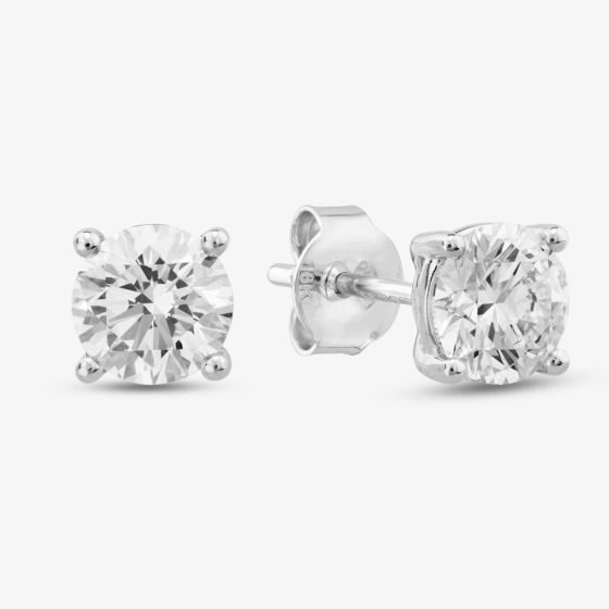 18ct White Gold Certified Lab Grown 2.08ct Brilliant Cut Diamond Stud Earrings 118NY-W002