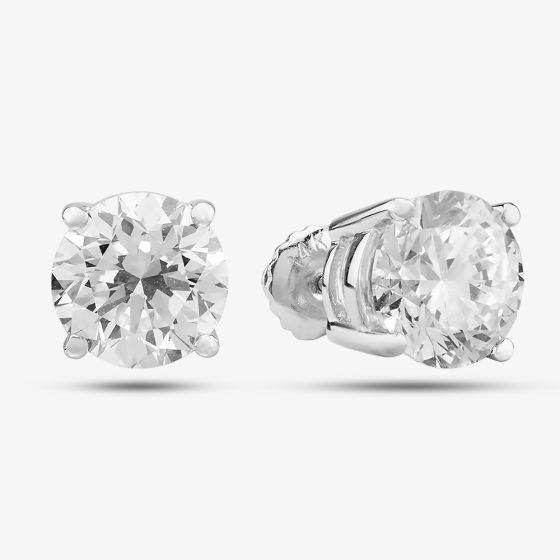 14ct White Gold Certificated Lab Grown 4.00ct Diamond Stud Earrings TH0583012