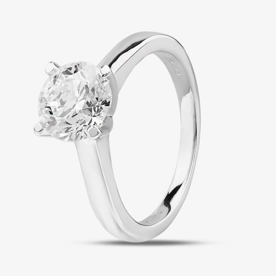 14ct White Gold Certificated Lab Grown 2.00ct Brilliant-Cut Diamond Solitaire Ring TH058404R