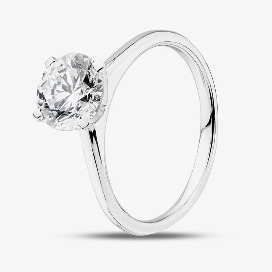 9ct White Gold Certified Lab Grown 2.00ct Brilliant Cut Diamond Solitaire Ring LGR43281-200A