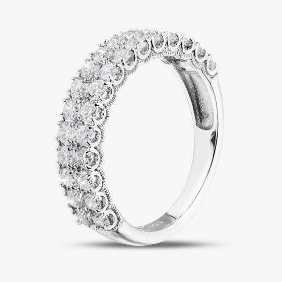 9ct White Gold 1.00ct Lab Grown Diamond Two Row Ring LGR34374-100CH