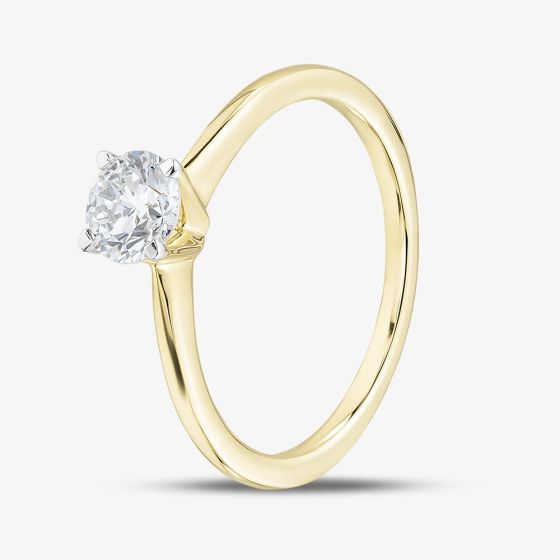 9ct Yellow Gold 0.50ct Brilliant Cut Lab Grown Diamond Solitaire Ring LGR21614-50
