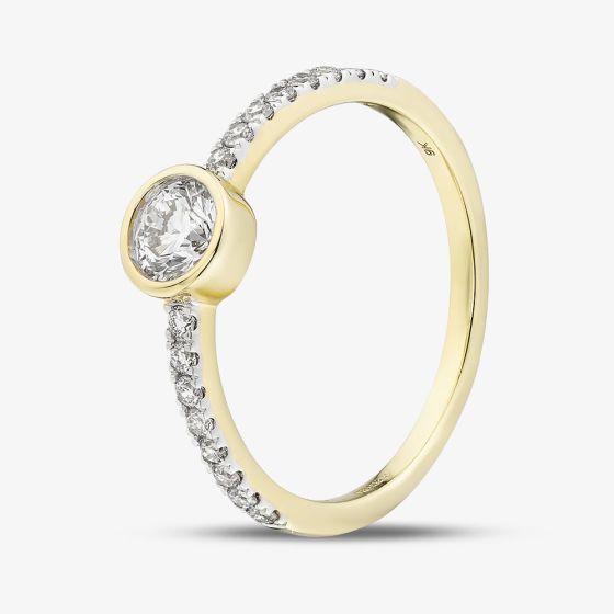 9ct Yellow Gold 0.50ct Lab Grown Diamond Shoulders Ring LGR47277-50 (YG) (CERT)