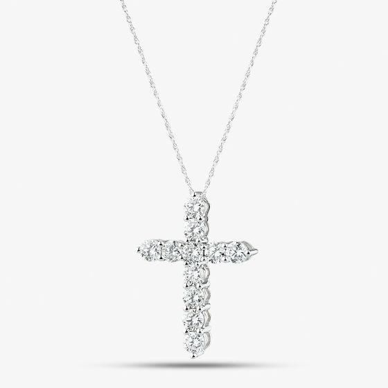 9ct White Gold 1.00ct Lab Grown Diamond Cross Necklace LGP40662-100 (WG)