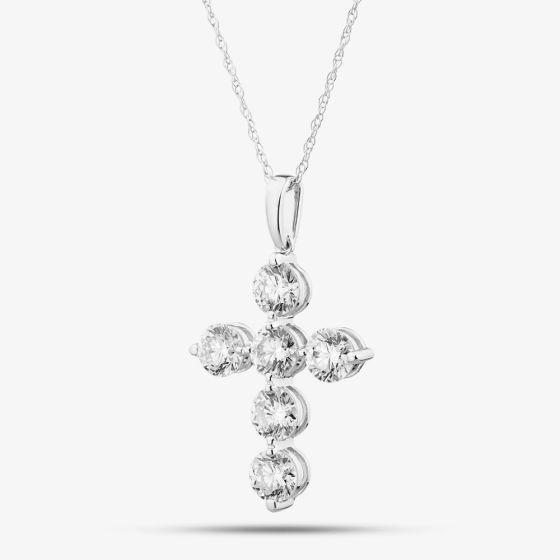 9ct White Gold 2.00ct Lab Grown Diamond Cross Pendant LGP46836-200TR (WG)(CERT)