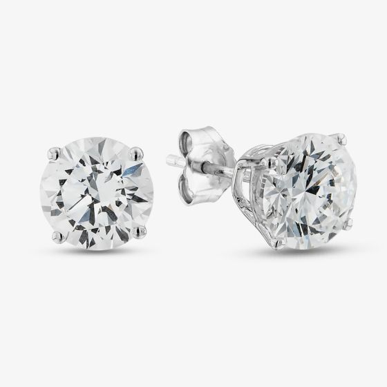 9ct White Gold Certified Lab Grown 4.00ct Brilliant Cut Diamond Stud Earrings LGE2534-400AP (WG)