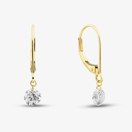 9ct Yellow Gold 1.00ct Lab Grown Diamond Drop Lever Back Earrings LGE46856-100SF