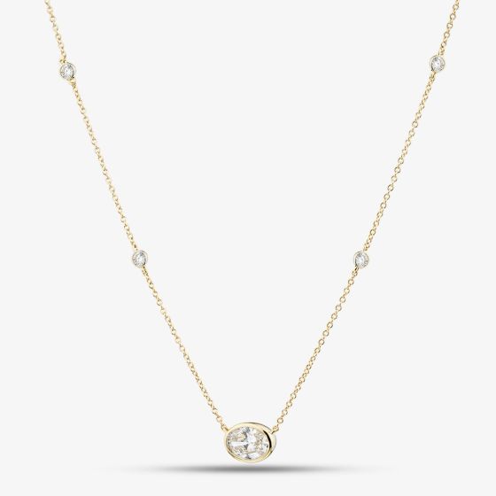 9c Yellow Gold 1.25ct Lab Grown Oval Diamond Pendant LGN48592-125SF (YG)