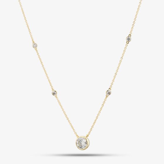 9ct White Gold 1.25ct Lab Grown Diamond Pendant LGN44388-125SF (YG)(CERT)