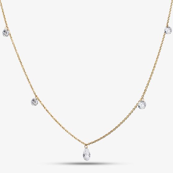 9ct Yellow Gold 1.00ct Multi Cut Lab Grown Diamond Necklace LGN47394-100