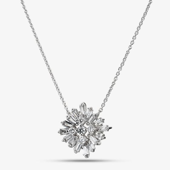 9ct White Gold 0.65ct Lab Grown Diamond Cluster Pendant LGN45914-65SF