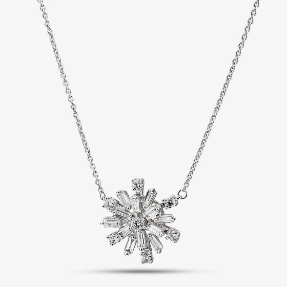 9ct White Gold 0.50ct Lab Grown Diamond Cluster Pendant LGN45910-50SF