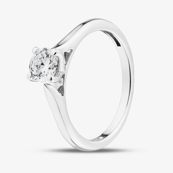 Silver 0.50ct Certificated Round Cut Lab Grown Diamond Solitaire Ring LGR44406-50SF (SIL)(CERT)