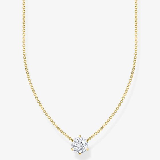 THOMAS SABO Gold Plated Cubic Zirconia Necklace KE2210-414-14-L45V