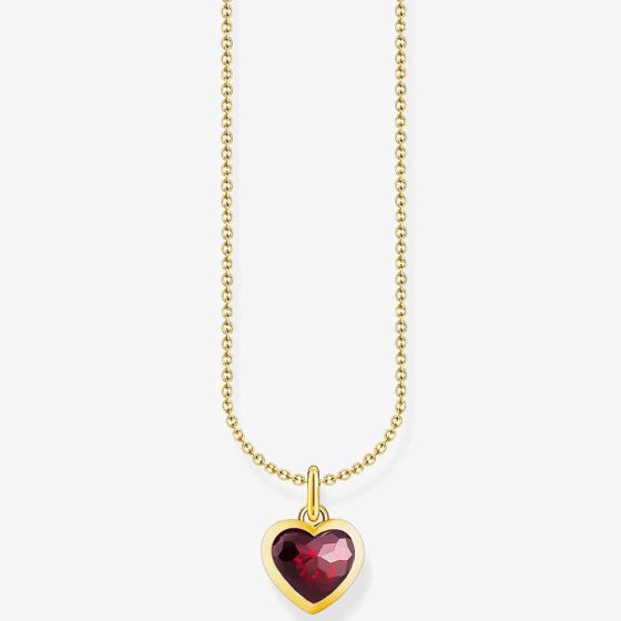 THOMAS SABO Gold Plated Red Heart Necklace KE2268-414-10-L45V