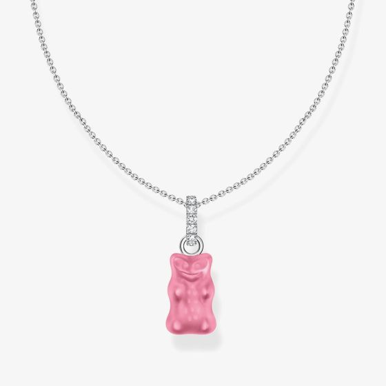THOMAS SABO Haribo Sterling Silver Pink Gummy Bear Pendant Necklace KE2209-052-9-L45V
