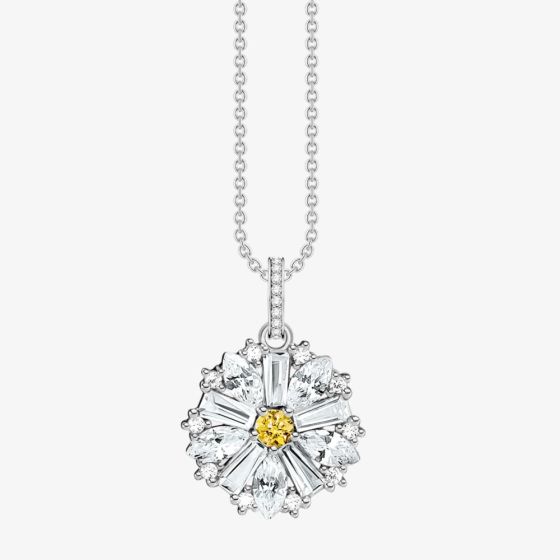 THOMAS SABO Ladies Silver Flower Pendant Necklace KE2086-051-4-L45V