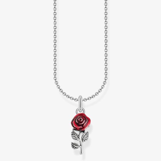THOMAS SABO Silver Red Rose Pendant Necklace KE2219-664-10-L45