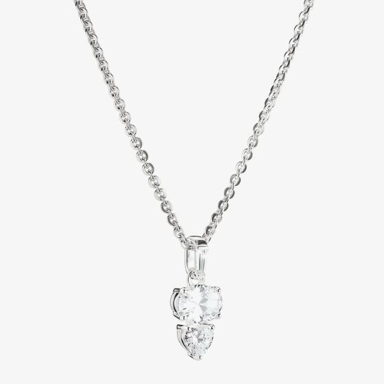 THOMAS SABO Bold Elegance Silver Cubic Zirconia Oval Heart Pendant Necklace KE2363-051-L45V
