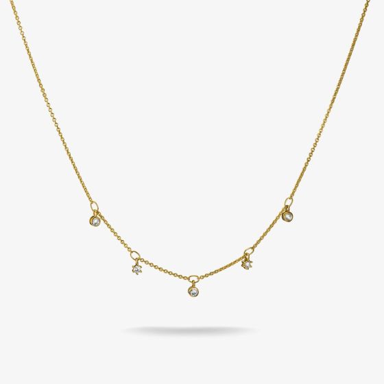 THOMAS SABO Classics 18ct Yellow Gold Plated Cubic Zirconia Necklace KE2071-M01-14-L45V