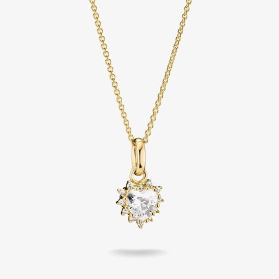 THOMAS SABO Classics 18ct Yellow Gold Cubic Zirconia Heart Pendant KE2386-M01-14-L45V
