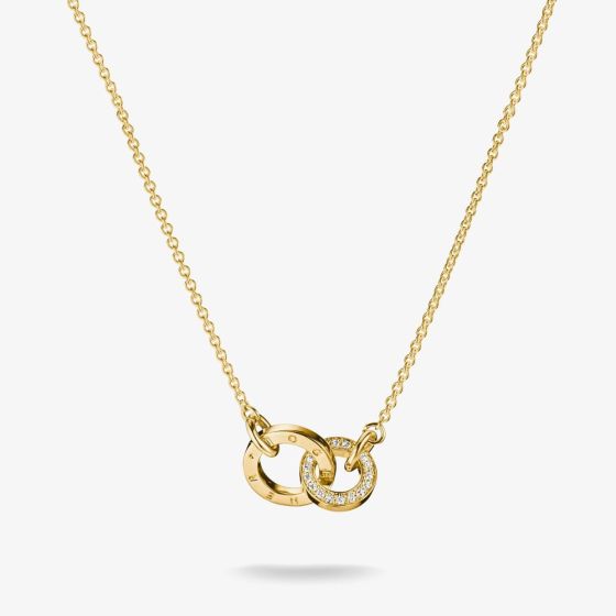 THOMAS SABO Together 18ct Yellow Gold Plated Cubic Zirconia Interlinked Pendant KE2385-M01-14-L45V