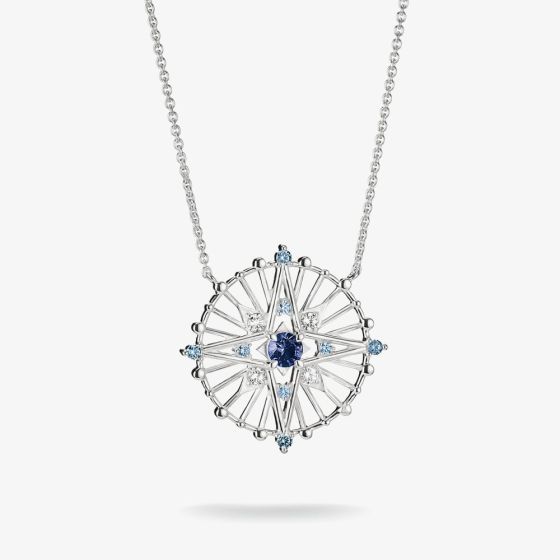 THOMAS SABO Sterling Silver & Blue Crystal Star Talisman Pendant KE2393-166-1-L45V