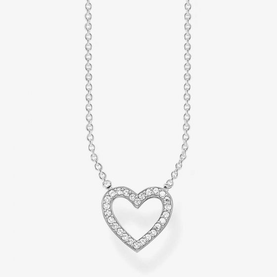 THOMAS SABO Silver Cubic Zirconia Open Heart Necklace KE1554-051-14-L45V