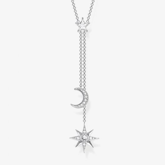 THOMAS SABO Sterling Silver Magic Stars Moon and Stars Necklace KE1900-051-14-L45V